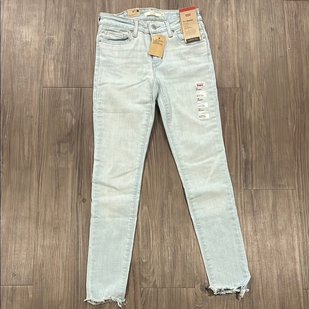Levi's Blue Skinny Jeans High-Rise Distressed